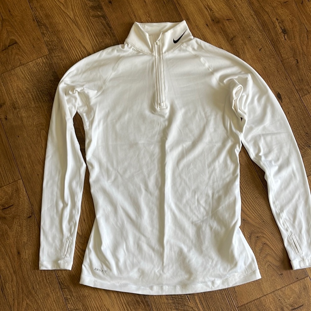 Nike white quarter zip sweatshirt